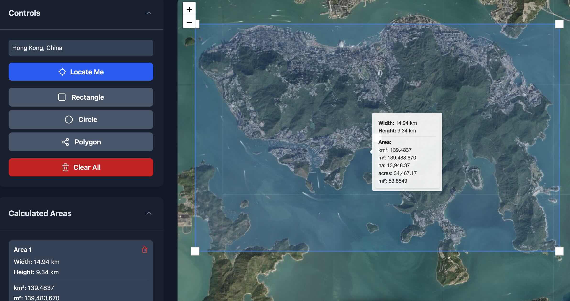 Map Area Calculator